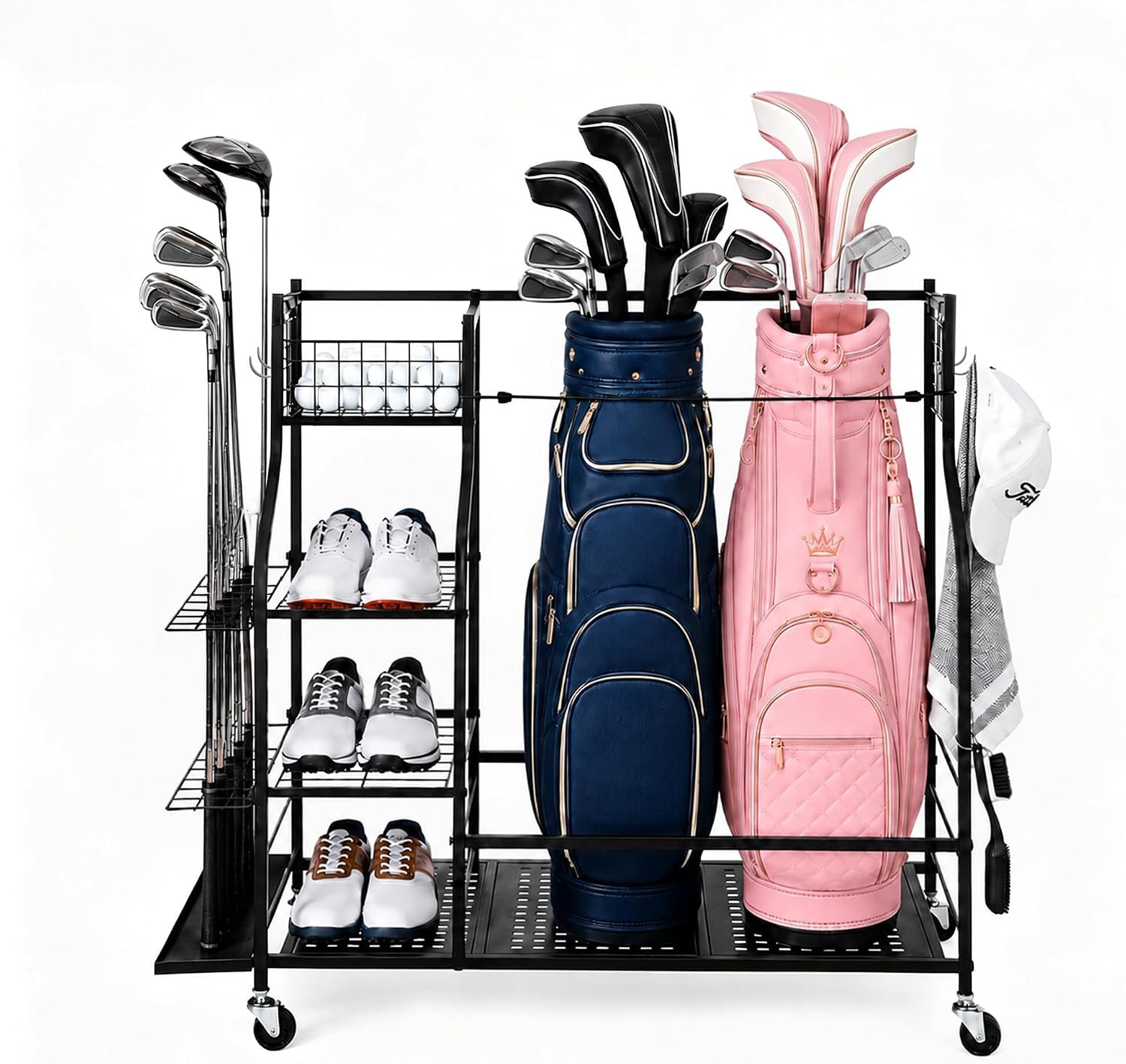 Sports Equipment Bag With Wheels - Прочная стойка для хранения гольф-сумок для