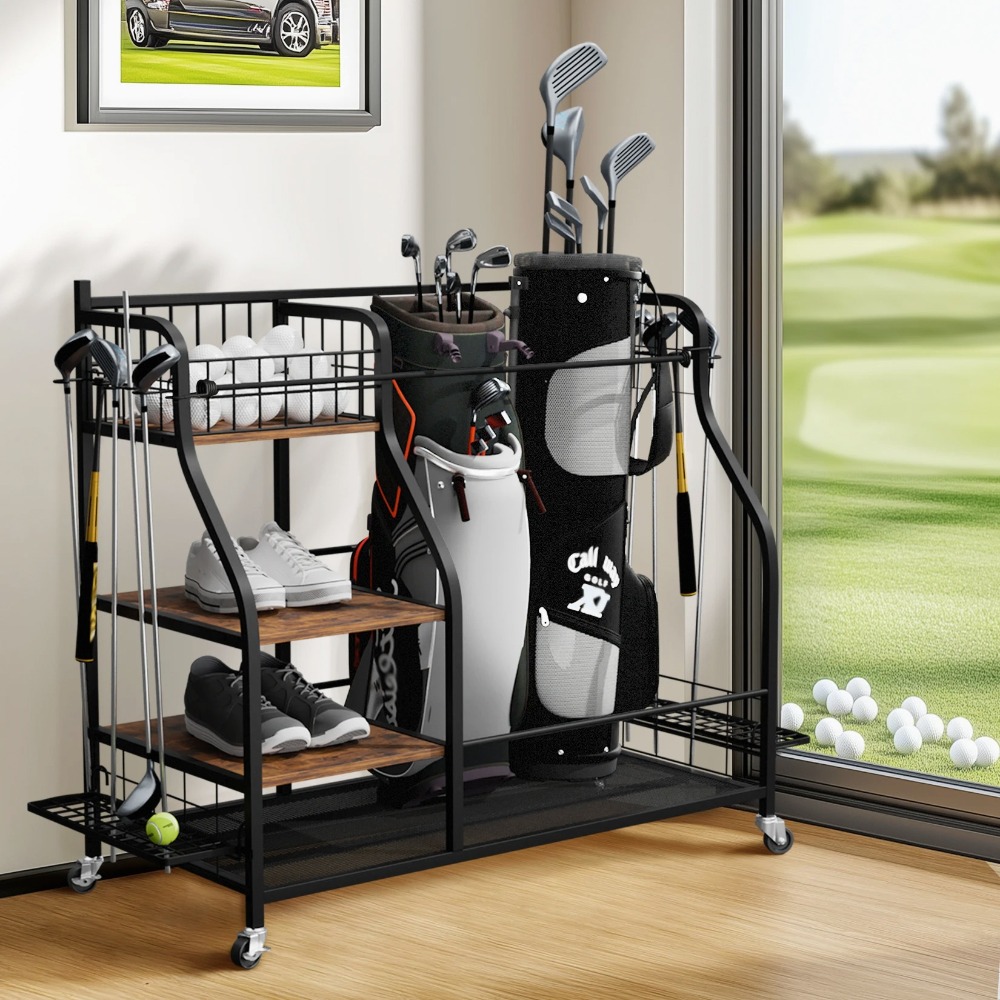 Sports Equipment Bag With Wheels - Мобильная стойка для гольф-сумок на колесах,