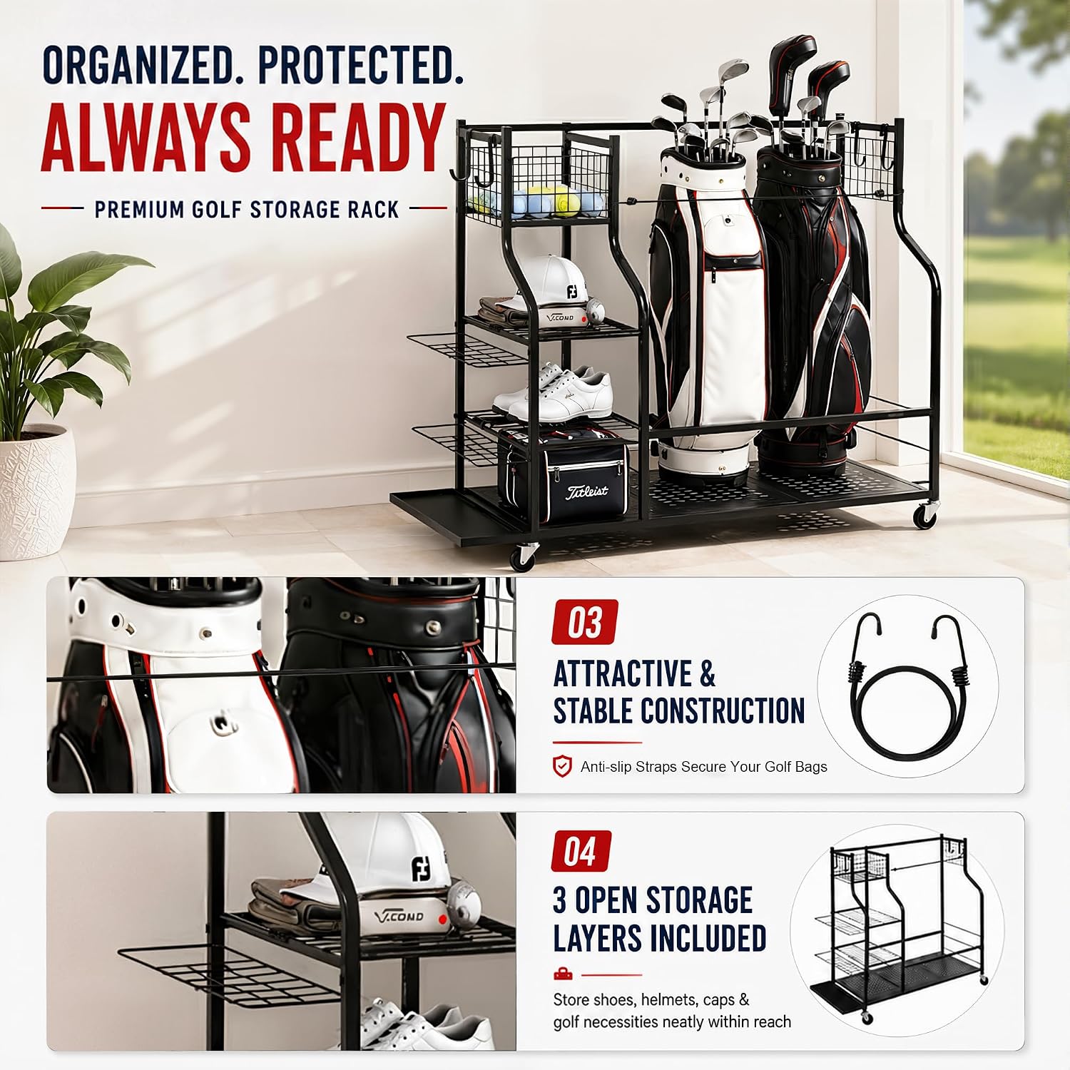 Прочная стойка для хранения го – обзор и цена Sports Equipment Bag With Wheels
